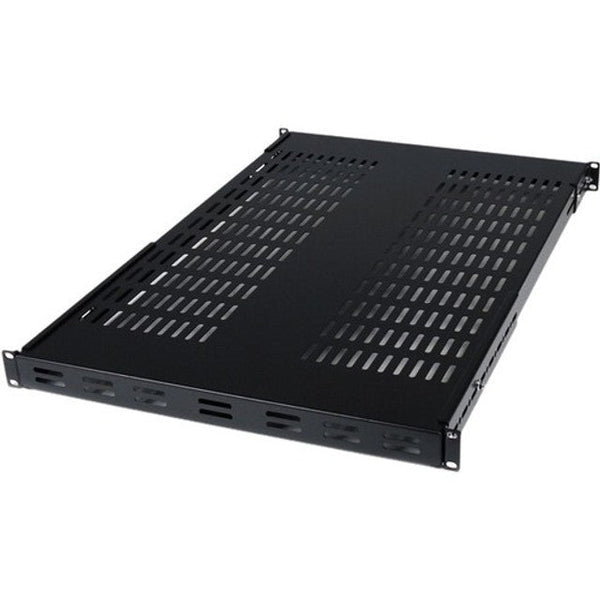 1U Adjustable Vented Server Rack Mount Shelf - 175lbs - 19.5 to 38in Deep Universal Tray for 19\ AV/ Network Equipment Rack (ADJSHELF) ADJSHELF"