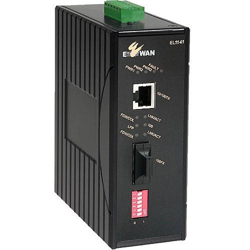 EtherWAN EL1141-60B 2-Ports 10/100-TX to 100-FX Multi-Mode Media Converter