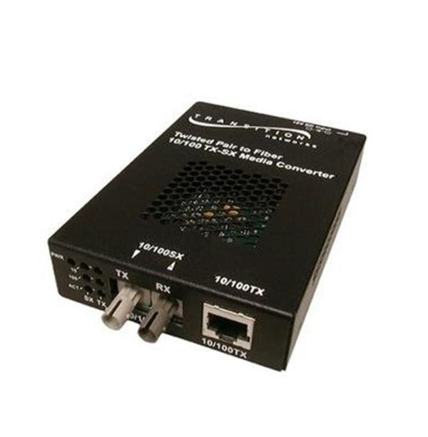 Transition Networks SSEFE1012-100 Single-Mode 10Base-T or 100Base-TX (RJ45) to 10Base-FL or 100Base-FX Media Converter