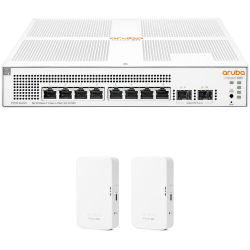 Aruba Instant On 1930 8-Port Gigabit PoE+ Switch & AP11D Access Point Network Kit (2 x APs)