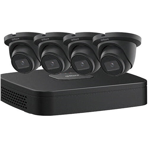 Dahua Technology NB444E42B 4-Channel 8MP NVR with 2TB HDD & 4 4MP Night Vision Turret Cameras Kit (Black)