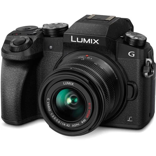 Panasonic Lumix G7 Mirrorless Camera, Two Lenses, Memory Card & Camera Bag Kit