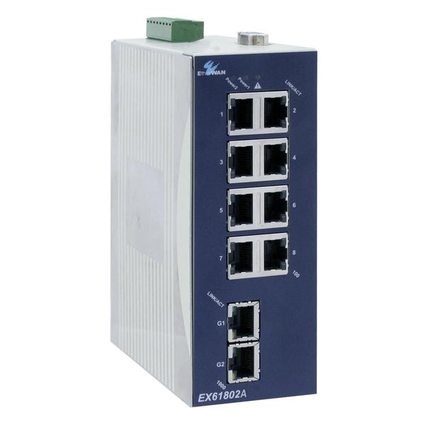 EtherWAN EX61802A-04B 10-Ports 100/10TX Gigabit SFP Managed Ethernet Switch