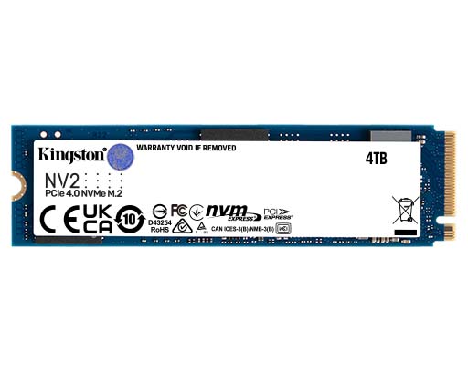 Kingston SNV2S/4000GBK Bulk NV.2 4TB M.2 PCIe 4.0x4 NVMe Solid State Drive
