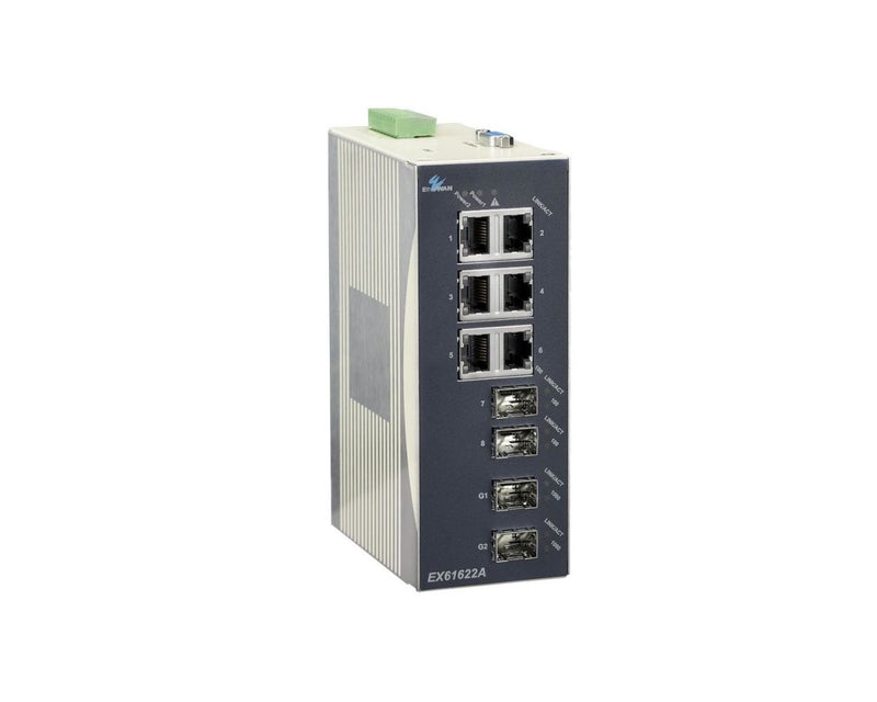 EtherWAN EX61622A-BSB 10-Ports 100/10TX Gigabit Fiber Managed Ethernet Switch