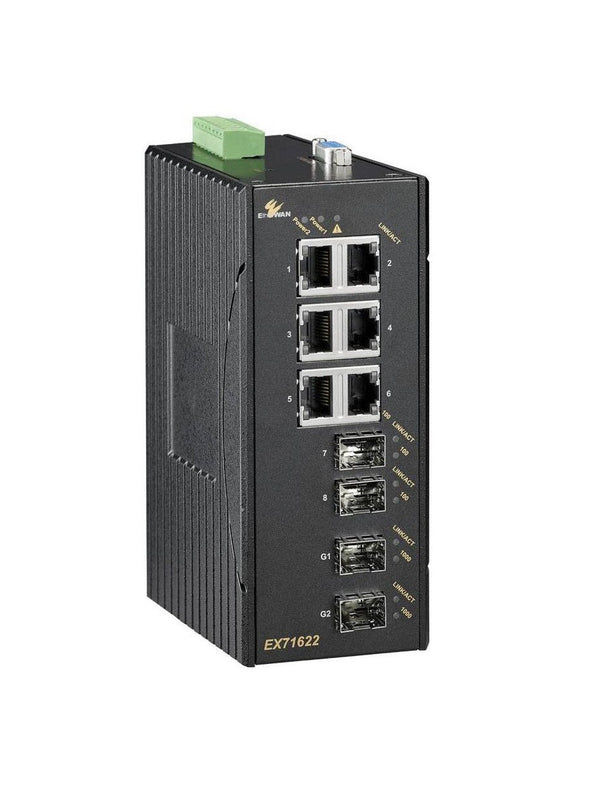 EtherWAN EX71622-AAB 10-Ports 100/10TX Gigabit Fiber Managed Ethernet Switch