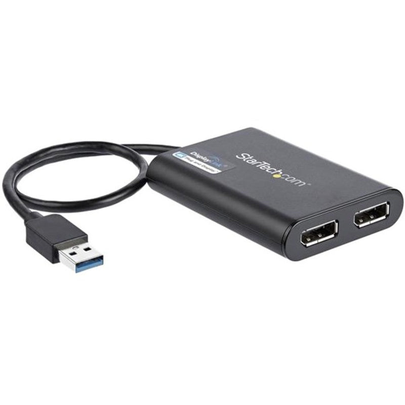 USB 3.0 to Dual DisplayPort Adapter 4K 60Hz, DisplayLink Certified, Video Converter with External Graphics Card - Mac & PC (USB32DP24K60) USB32DP24K60