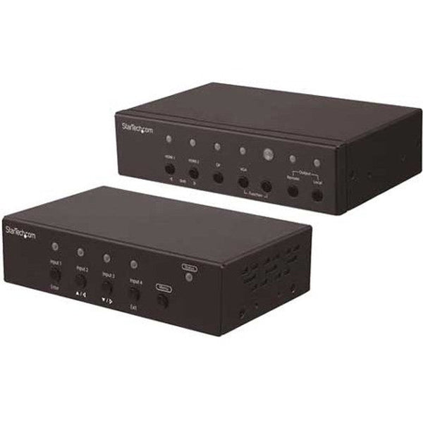 StarTech.com Multi-Input HDBaseT Extender Kit with Built-In Switch and Video Scaler - DisplayPort HDMI and VGA Over CAT6 or CAT5 ST121HDBTSC