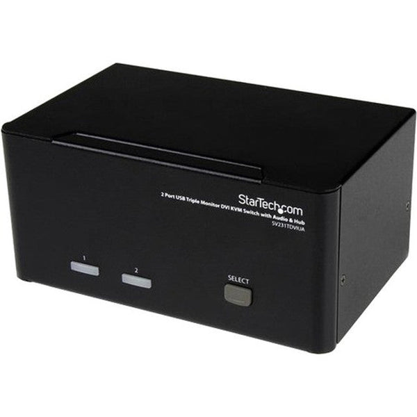 StarTech.com 2 Port Triple Monitor DVI USB KVM Switch with Audio & USB 2.0 Hub SV231TDVIUA