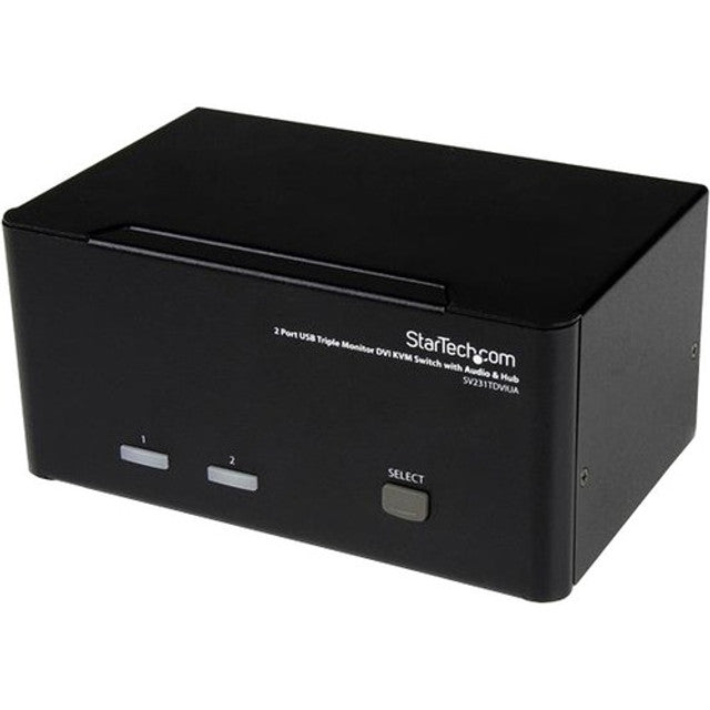 StarTech.com 2 Port Triple Monitor DVI USB KVM Switch with Audio & USB 2.0 Hub SV231TDVIUA