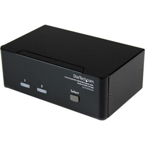 StarTech.com DVI KVM Switch with Audio & USB 2.0 Hub - 2-Port USB KVM Switch - 1920 x 1200 - Dual Monitor KVM Switch (SV231DD2DUA) SV231DD2DUA