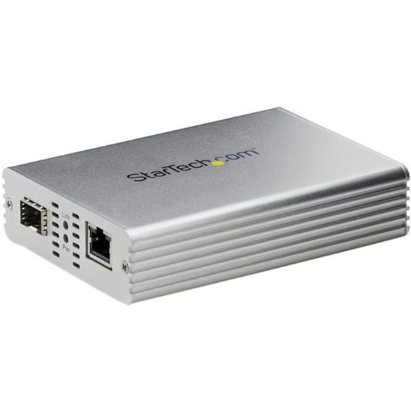 StarTech.com 10GbE Fiber Ethernet Media Converter NBASE-T- SFP to RJ45 Single Mode/Multimode Fiber to Copper Bridge 1/2.5/5/10Gbps Network MCM10GSFP