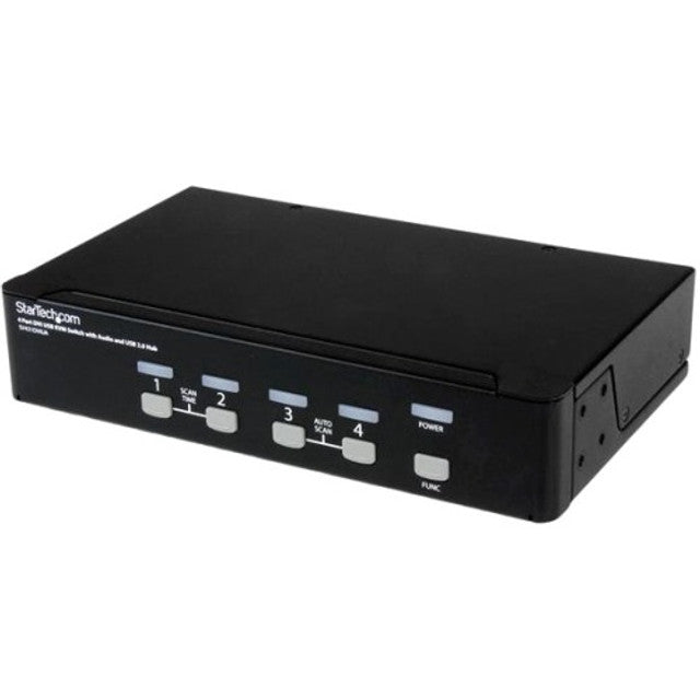 StarTech 4-Port DVI USB KVM Switch with Audio and USB 2.0 Hub (Black)