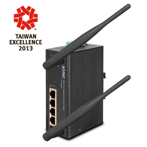 PLANET IAP-2000PS IP30 Industrial 802.11n Wireless Access Point (2T2R, Four 10/100TX 802.3af PoE PSE ports), Stock# IAP-2000PS