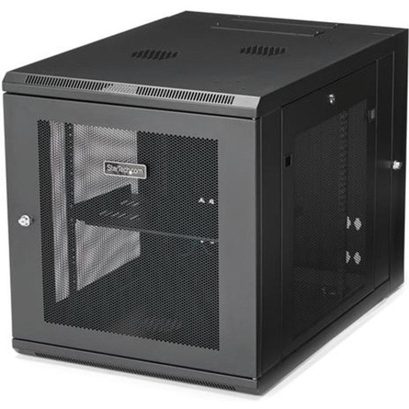 StarTech.com 12U 19\ Wall Mount Network Cabinet - 24\" Deep Hinged Vented Server Room Enclosure Locking Flexible IT Equipment Rack w/Shelf RK1232WALHM"