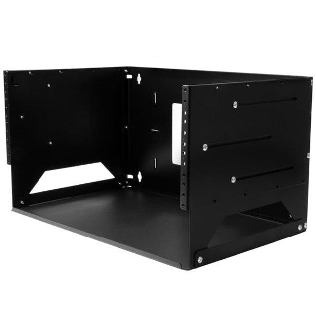 4U Open Frame Wall Mount Network Rack w/ Built in Shelf - 2-Post Adjustable Depth (12\ to 18\") Equipment Rack - 75.2lbs (WALLSHELF4U) WALLSHELF4U"