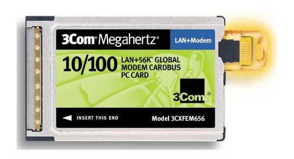 3Com 3CXFEM656C 56K 10/100Mbps Dual Xjack Ethernet Global Modem Card