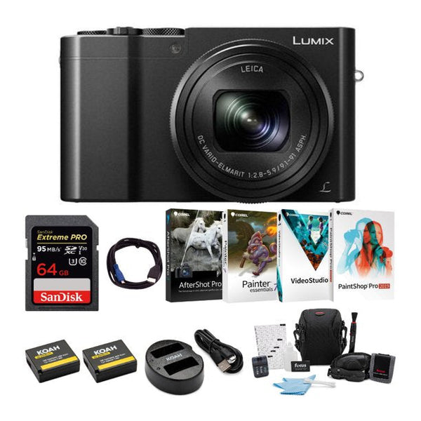 Panasonic Lumix DMC-ZS100 Digital Camera with Memory Card Kit (Black)