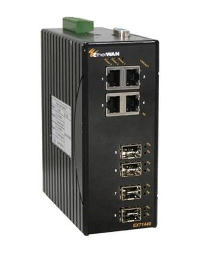 EtherWAN EX71440-A0B 8-Ports 100/10TX Fiber Managed Ethernet Switch