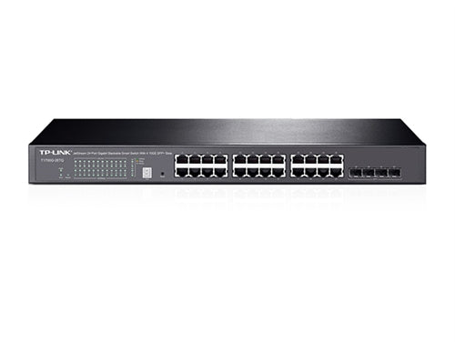 JetStream 24-Port Gigabit Stackable Smart Switch with 4 10GE SFP+ Slots, Stock# T1700G-28TQ