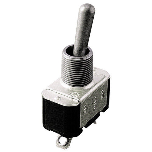 TOGGLE SWITCH/Single pole-double throw (1PDT), military purpose, MIL-S-83731 with lever seal, screw terminals, 20 amps, ON-OFF-Momentary ON. Formally known as ST42H.