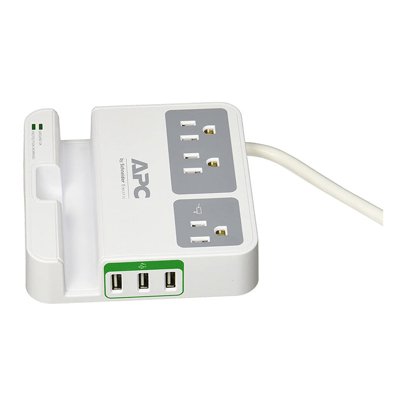 APC P3U3 3-Outlet Surge Protector - White