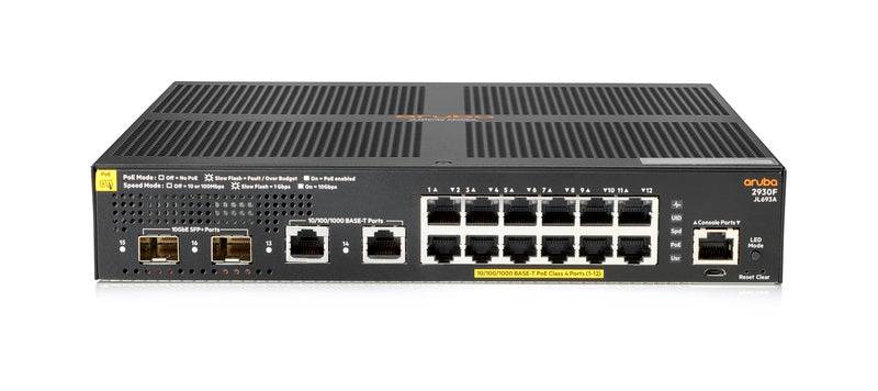 HPE Renew Aruba 2930F 12G PoE+ 2G/2SFP+ Switch