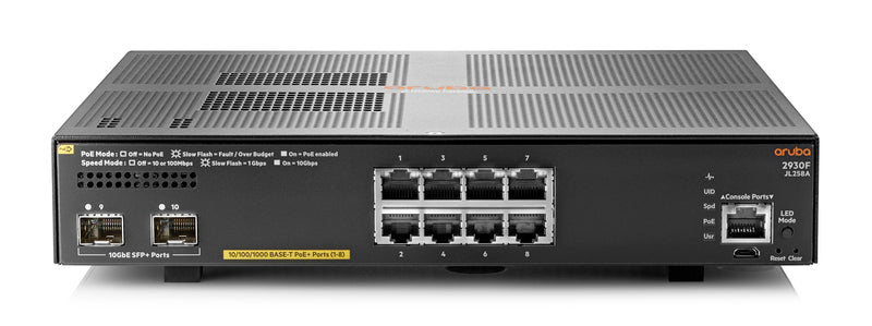 HPE Renew Aruba 2930F 8G PoE+ 2SFP+ Switch