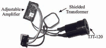 LO TO HI IMPEDANCE ADAPTER ASSEMBLY/For use in CIXAT series switch and cable with TJT-120 jack, adjustable gain mic amplifier, 8-150 OHM headphones transformer in aluminum shielded case and hirose plug.