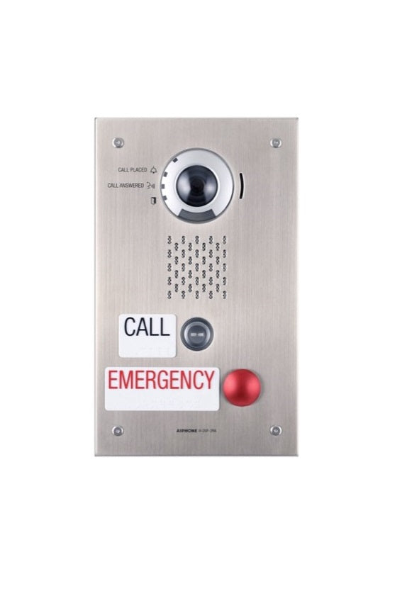 Aiphone IX-DVF-2RA IX Flush Mount 1-Channel Stainless Steel Video Emergency Station