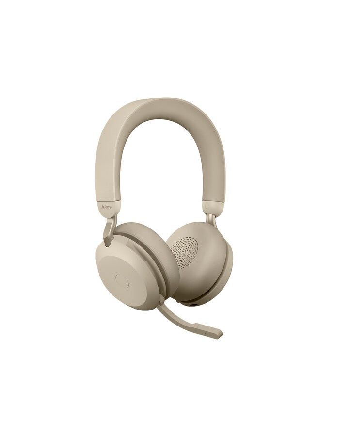 Jabra 27599-999-998 Evolve2 75 1.6-Inch 5-20000Hertz MS Noise-Canceling Beige Wireless Headset