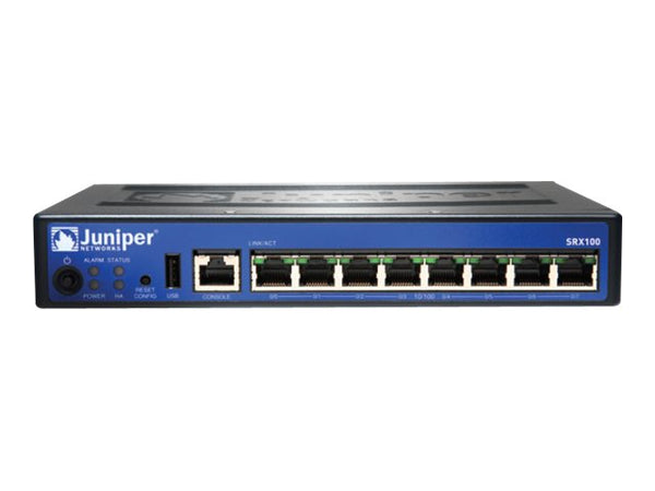 Juniper Networks SRX100H Eight-Ports Services Gateway Rack-Mountable Network Security Module