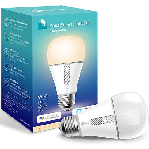 Kasa Smart KL110 Light Bulb, LED Smart Wi-Fi Alexa Bulbs, A19 Dimmable, 2.4Ghz, 800LM Soft White (2700K), 10W (60W Equivalent)