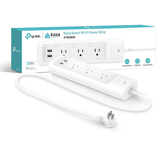 Kasa Smart Plug Power Strip KP303, Surge Protector with 3 Individually Controlled Smart Outlets and 2 USB Ports