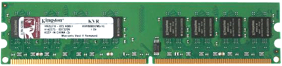 Kingston KVR800D2N5/1G 1Gb 240-Pin PC2-6400 DDR2-800MHz non-ECC Unbuffered CL5 DIMM Dual Rank Memory Module