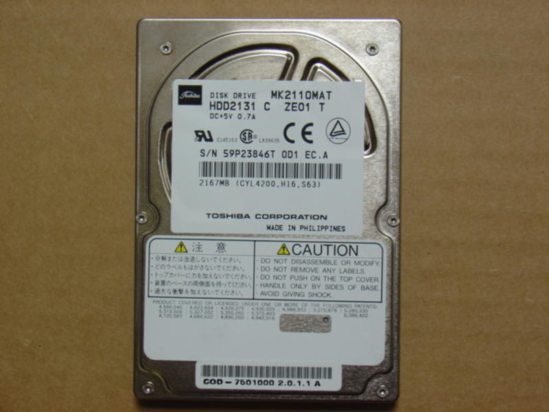 Toshiba 2.11GB 4200 RPM 8.45MM Ultra DMA-100/ATA-133 IDE/EIDE