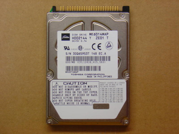 Toshiba MK6014MAP / HDD2144 6.0GB 4200 RPM 9.5MM Ultra DMA-2/ATA-4 IDE/EIDE Internal Hard Drive