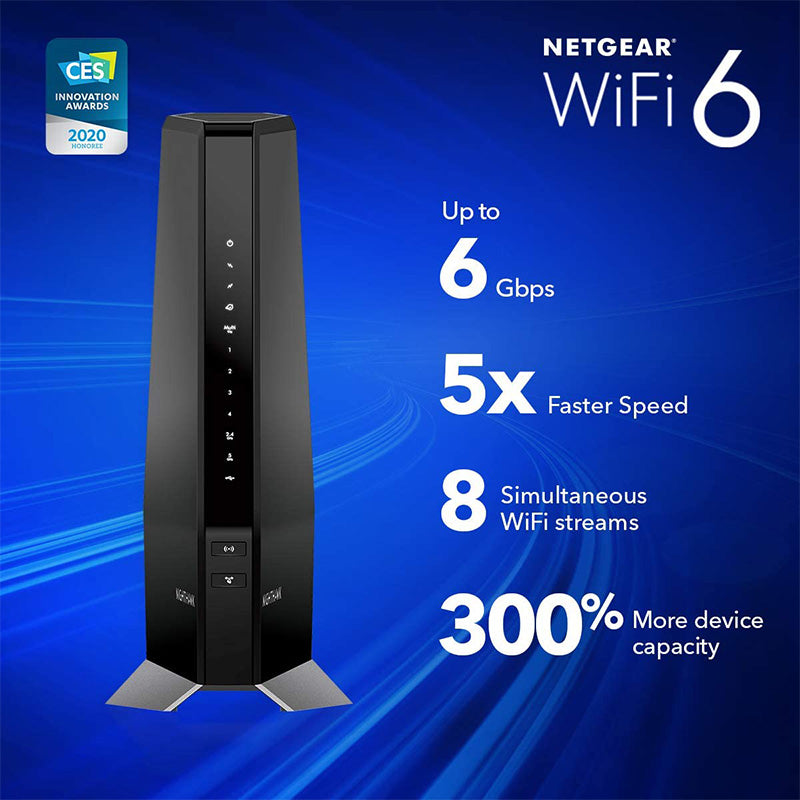 NETGEAR Nighthawk Cable Modem with Built-in WiFi 6 Router (CAX80)