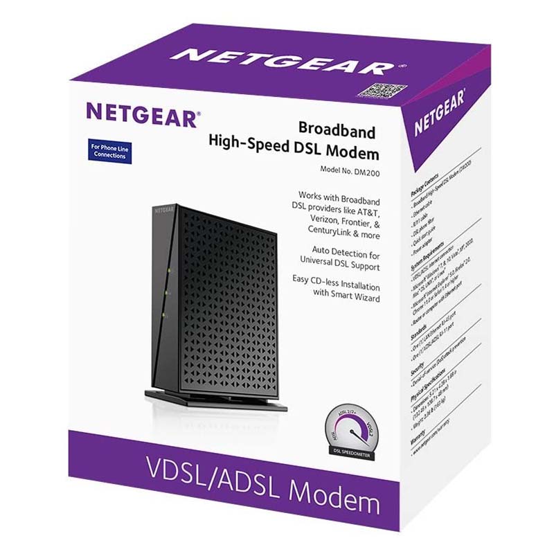 NETGEAR High-Speed Broadband DSL Modem (DM200-100NAS) - (A Grade)