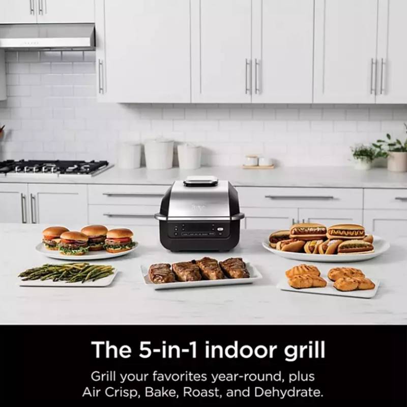 Ninja Stainless Steel EG351A Foodi Smart Grill with Built in Thermometer