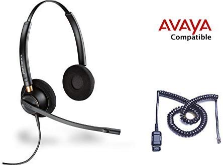 Avaya Compatible Plantronics HW520 EncorePro 520 VoIP Noise Canceling Headsets 1408 1416 2410 2420 4606 4610 4612 4620 4621 4622 4624 4625 4630 5410 5420 5610 5620 5621 5625 9404 9406 9408 9504 9508