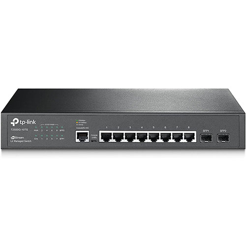 TP-Link 8 Port Gigabit Switch | L2 Managed w/ Console Port | 2 SFP Slots | IPv6 and Static Routing T2500G-10TS