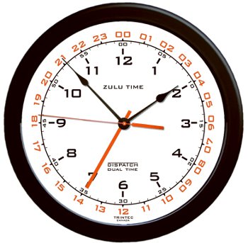 14 ZULU TIME WALL CLOCK/White