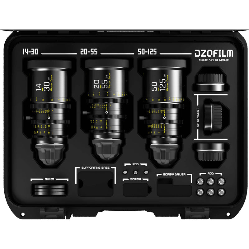 DZOFilm Pictor T2.8 Super35 Zoom 3-Lens Bundle (PL & EF Mount, Black)