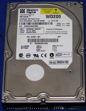 WD Caviar 20.0 GB 5400RPM 4.0 Inch 40Pin Ultra DMA/ATA-2(IDE/EIDE) Hard Drive