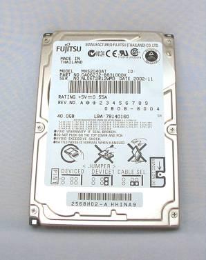 Fujitsu Mobile 40GB 4200 RPM 9.5MM Ultra DMA/ATA-6 IDE 2.5\ Laptop Hard Drive"