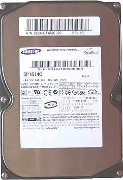 Samsung Spinpoint P80 SP1614C 160GB 7200RPM SATA-150 8MB Buffer 3.5\ Hard Drive"