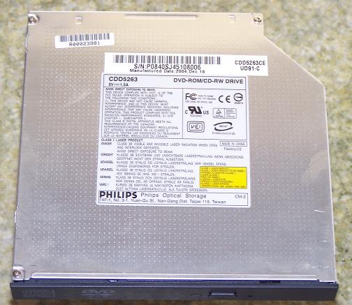 PHILIPS CDD5263 24X IDE/ATAPI SlimLine Notebook DVD-ROM / CD-RW ComboDrive