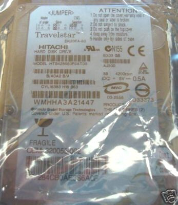 Hitachi Travelstar 4K80 08K1424 80GB 4200RPM 2MB ATA-100 9.5MM Laptop Hard Drive