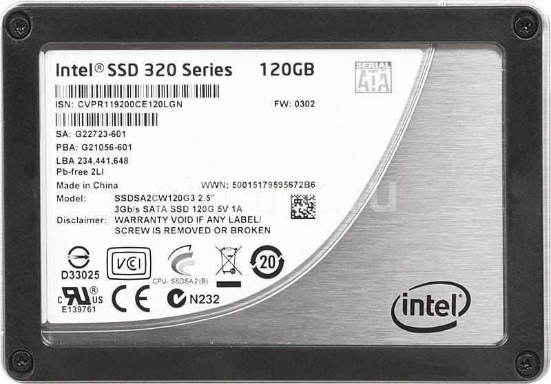 Intel SSDSA2CW120G310 320-Series 120Gb SATA-3Gbps 2.5-Inch Solid State Drive